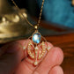 Blue Moonstone Art Nouveau 18K Solid Gold Pendant Necklace | Moonstone Pendant | Natural Gemstone Necklace  | moonstone pendant