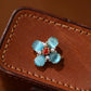 Vintage Teal Cat’s Eye Chrysoberyl Clover Statement Earrings with Natural Akoya Pearl
