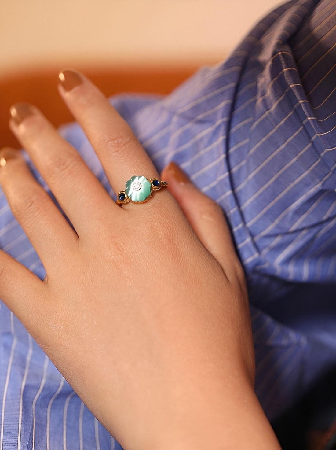 Cat’s Eye Chrysoberyl and Spinel 18k Gold Ring