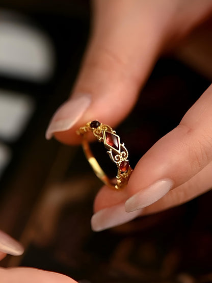 Garnet 18k Gold Vermeil Ring