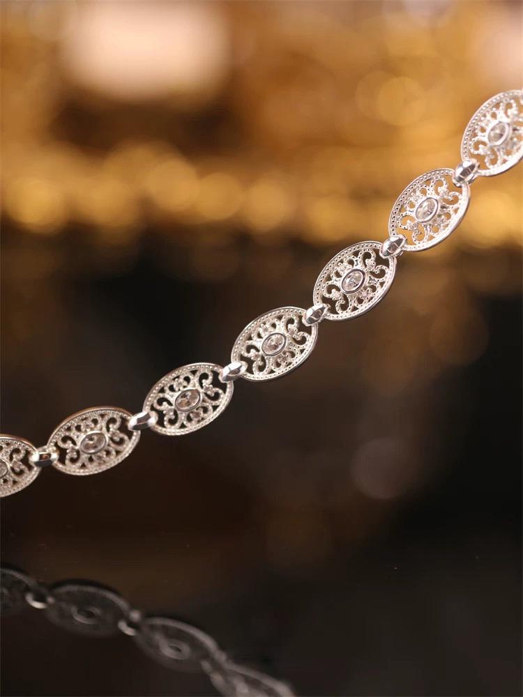 Filigree Station Link Cuff with Crystals