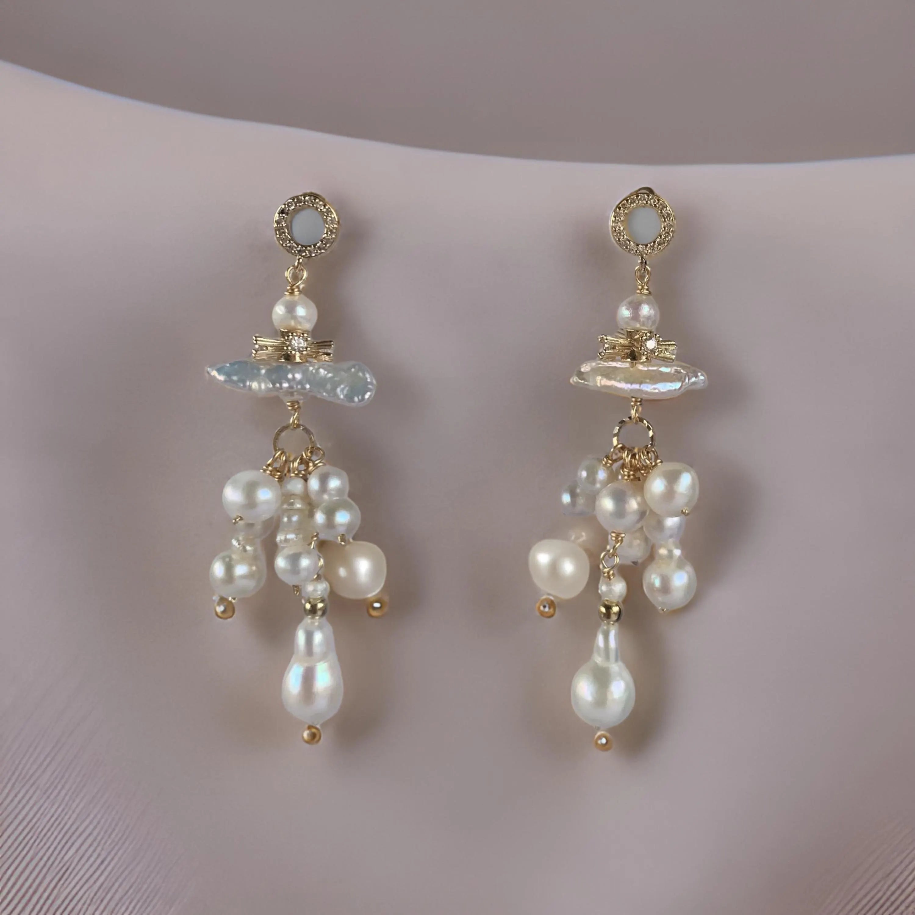 Maldives Natural Baroque Pearls Earrings