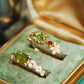 Peridot, Garnet & Citrine 14K Gold Vermeil Ring – Vintage Gemstone Floral Jewelry