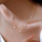18K Solid Gold Akoya Freshwater Pearl Chain Necklace