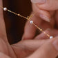18K Solid Gold Akoya Freshwater Pearl Chain Necklace