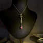 Rubellite Tourmaline Amulet Pendant Necklace with Multi-Color Quartz Crystals in .925 Sterling Silver