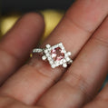 Pink Tourmaline 14K Solid White Gold Ring