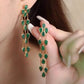 Malachite Teardrop Tassel 18K Gold Earrings