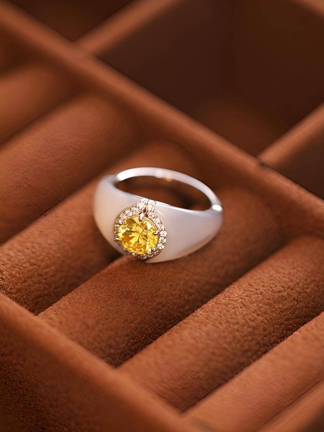 Mother of Pearl and Gem Cocktail Ring