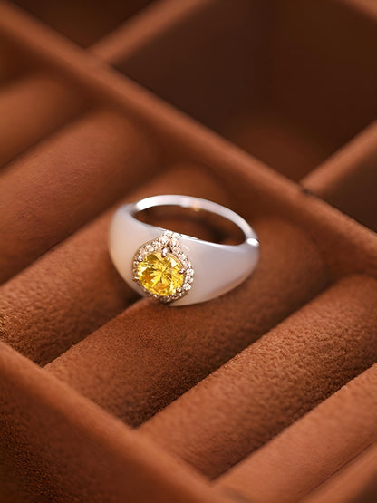 Mother of Pearl and Gem Cocktail Ring