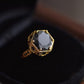 18k Gold Obsidian Crystal Ring