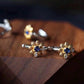 Natural Blue Sapphire Daisy Earrings