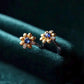 Natural Blue Sapphire Daisy Earrings