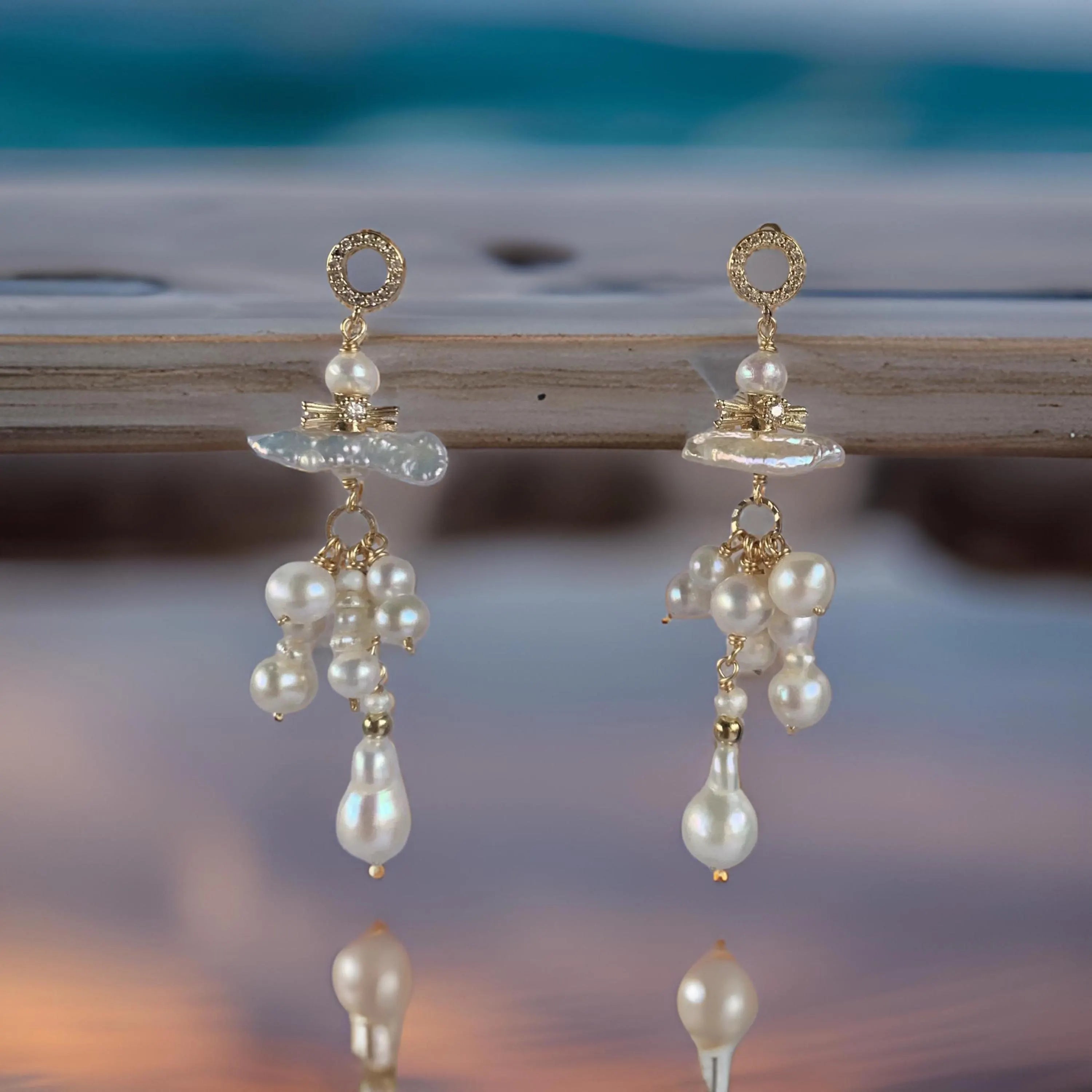 Maldives Natural Baroque Pearls Earrings