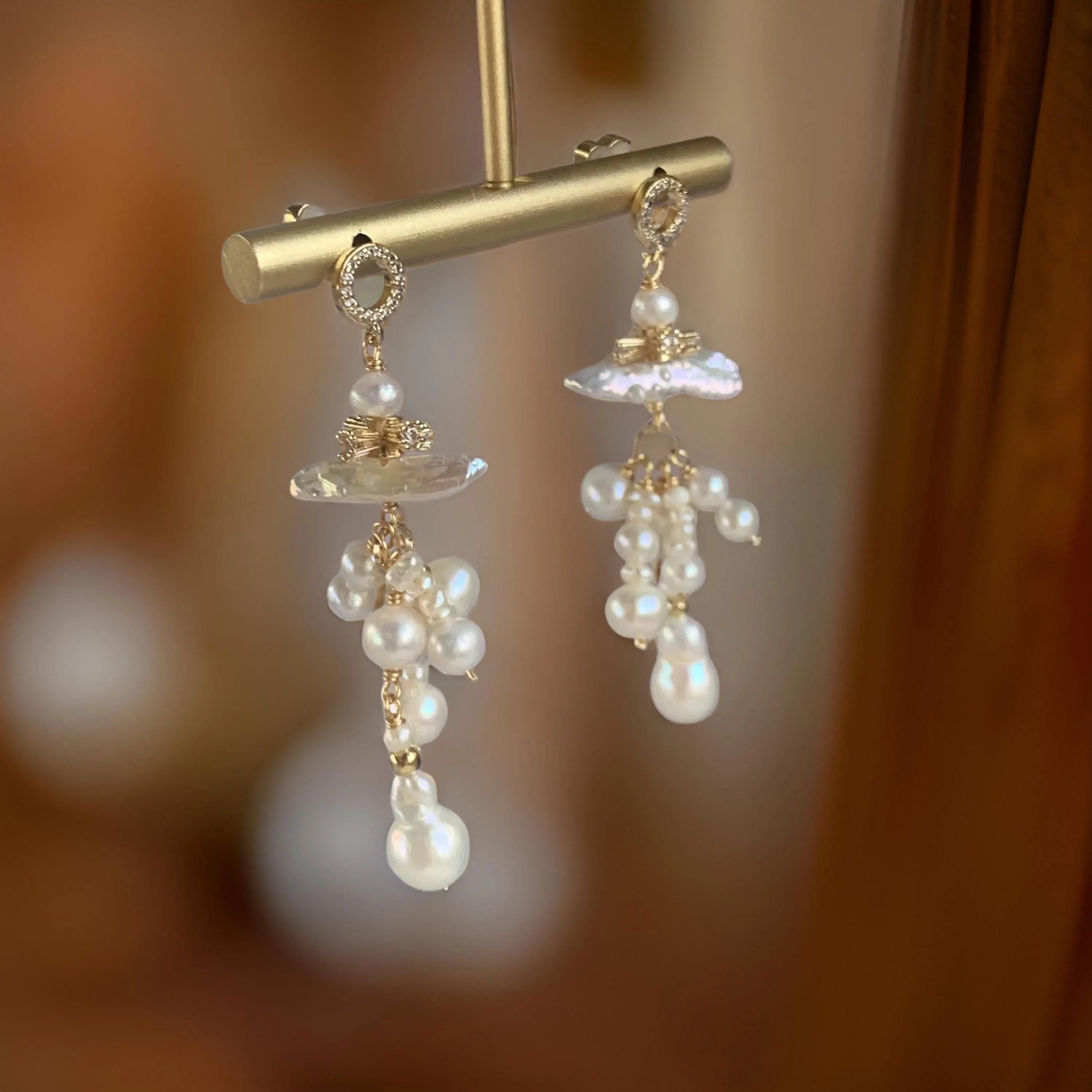 Maldives Natural Baroque Pearls Earrings