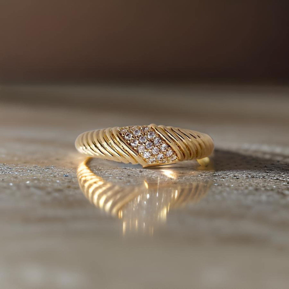 18K Gold Filled Croissant Ring