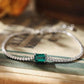 Emerald and Diamond Tennis Bracelet in 18k White Gold