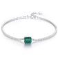 Emerald and Diamond Tennis Bracelet in 18k White Gold
