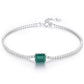 Emerald and Diamond Tennis Bracelet in 18k White Gold