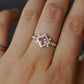 Pink Tourmaline 14K Solid White Gold Ring