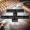 Custom Ring Sizing | Price Adjustment for Adjustable to Fixed Size | Customizable Silver, Gold Vermeil, & Gold Ring