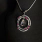 Natural Morganite and Rhodolite Garnet Pendant Necklace with Sapphires