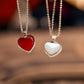 18K Solid Gold Heart Reversible Pendant Necklace