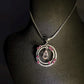 Natural Morganite and Rhodolite Garnet Pendant Necklace with Sapphires
