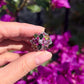 Natural Candy Tourmaline Floral Ring