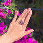 Natural Candy Tourmaline Floral Ring