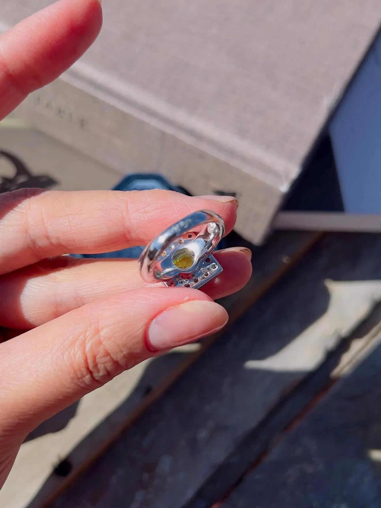 Top-Grade Natural Burmese Peridot Ring with Candy Tourmaline