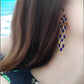 Lapis Lazuli Teardrop Tassel Earrings