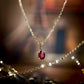 Solid 18k Gold Dainty Natural Ruby Charm Necklace