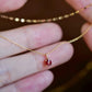 Solid 18k Gold Dainty Natural Ruby Charm Necklace