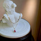 Solid 18k Gold Dainty Natural Ruby Charm Necklace