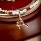 18K Solid Gold Ruby Martini Pendant Charm Necklace with Natural Diamonds , July Birthstone, Natural Ruby Pendant, Gold Martini Glass Charm