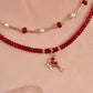 18K Solid Gold Ruby Martini Pendant Charm Necklace with Natural Diamonds , July Birthstone, Natural Ruby Pendant, Gold Martini Glass Charm