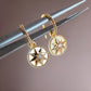 18K Solid Gold Starburst Earrings with Mother of Pearl