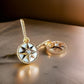 18K Solid Gold Starburst Earrings with Mother of Pearl