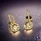 18K Solid Gold Starburst Earrings with Mother of Pearl