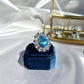 Blue Natural Swiss Topaz and Aquamarine Ring