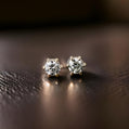 18K Solid Gold Diamond Stud Earrings