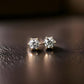 18K Solid Gold Six-Prong Natural Diamond Earrings, Minimalist Everyday Diamond Studs, Gift for her, dainty earrings