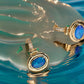 Dainty 18K Solid Gold Australian Opal Pendant – Natural Diamond & Emerald Accent