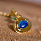 Dainty 18K Solid Gold Australian Opal Pendant – Natural Diamond & Emerald Accent