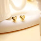 18K Solid Gold Heart Stud Earrings