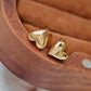 18K Solid Gold Heart Stud Earrings
