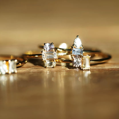 14K Solid Gold Natural Sri Lankan Sapphire Rings