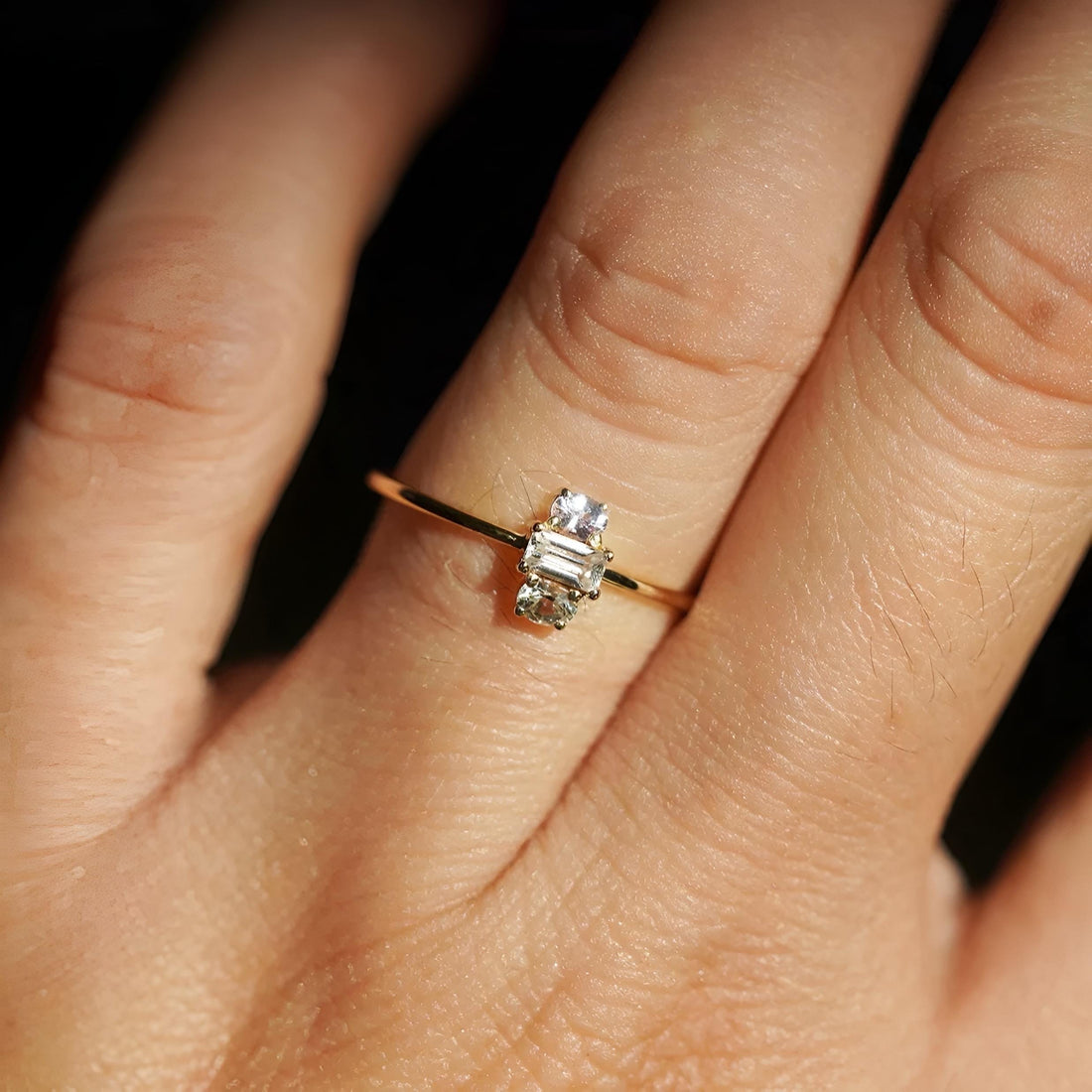 Natural Sapphire Ring in 14k Solid Gold