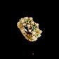 18K Solid Gold Lace Ring with Natural Tsavorite Garnets and Saltwater Pearls – Customizable Gold Lace Ring